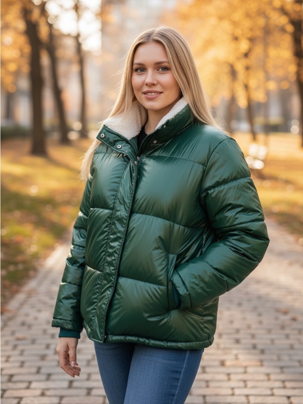 Koolaburra by UGG Cream Sherpa trim Puffer Jacket